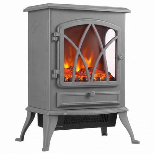 Homcom freestanding fireplace - freestanding,