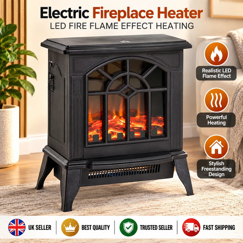 Electric fireplace heater led - fireplace,