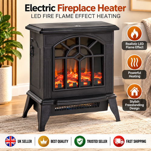 Electric fireplace heater - fireplace, led