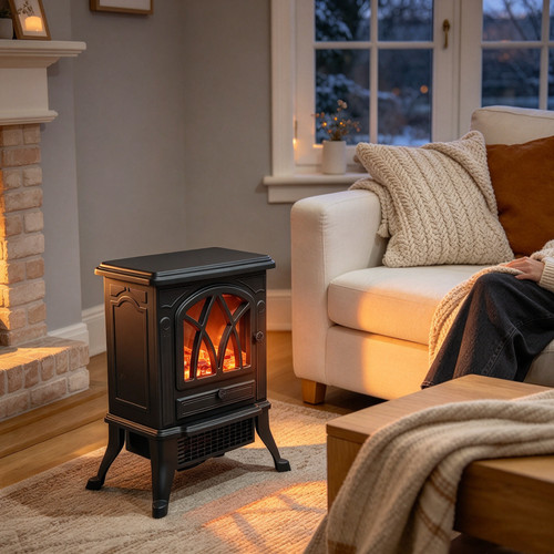 Electric fireplace log burning - fireplace,